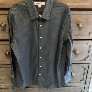 Old Navy mens long sleeve dress-casual shirt. Blue black checkered size L NWT